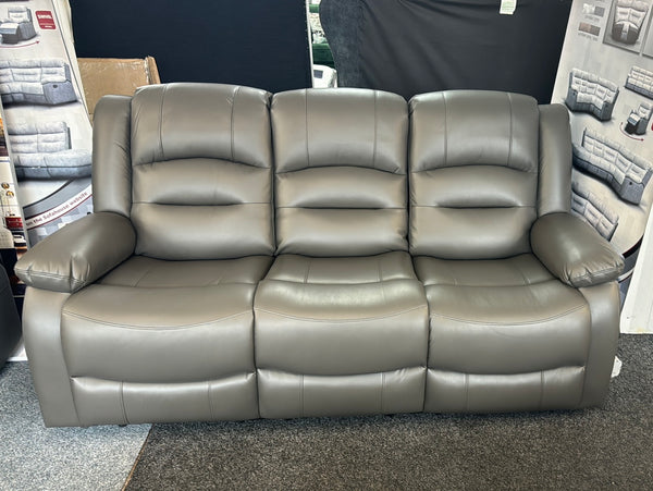 3+2 Alponso ELECTRIC Recliner Grey Leather Sofa
