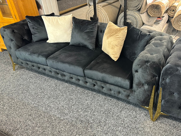 3+2 Lola Chesterfield Fabric Sofa