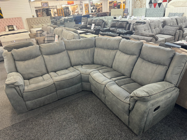 Brooklyn Grey Fabric Corner Recliner Sofa
