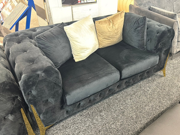 3+2 Lola Chesterfield Fabric Sofa