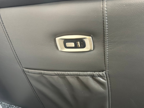 3+2 Alponso ELECTRIC Recliner Grey Leather Sofa