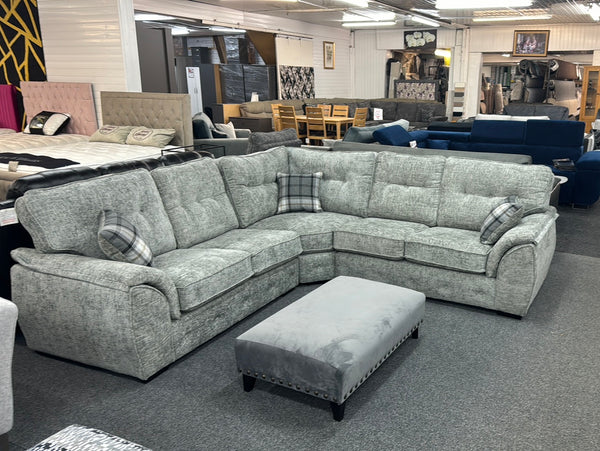 Ashlin Fabric Corner Sofa Grey