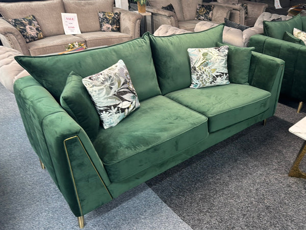 Vivian Emerald Green 3+2 Fabric Sofa