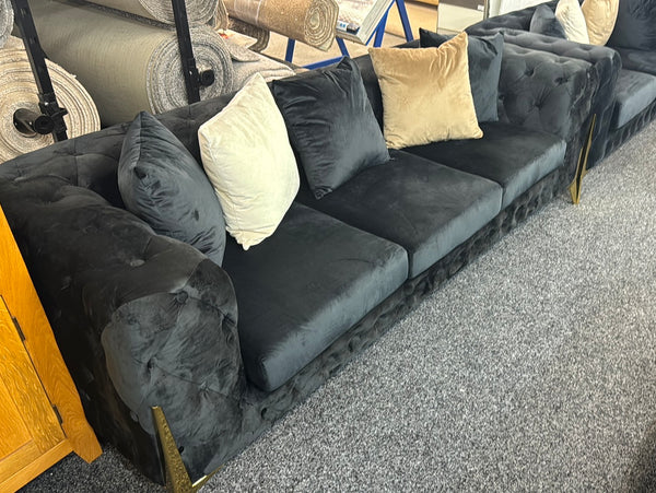 3+2 Lola Chesterfield Fabric Sofa