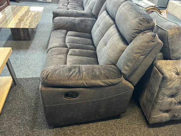 Texaco 3+2 Reclining Sofas Grey with drop down drinks console