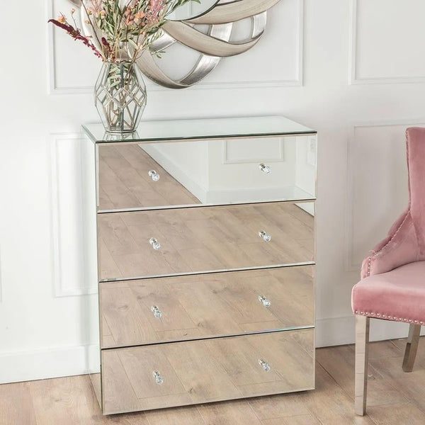 Scala Mirrored 4 Drawer Chest