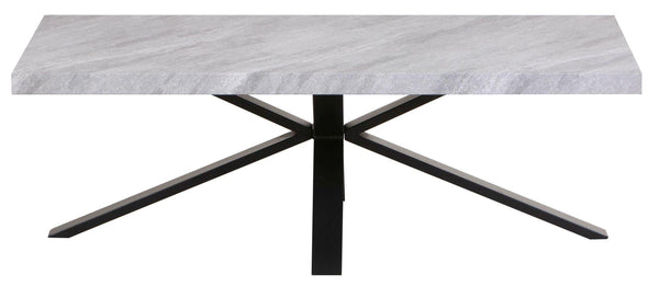 Cadell Grey Concrete Effect Coffee Table with Black Spider Legs