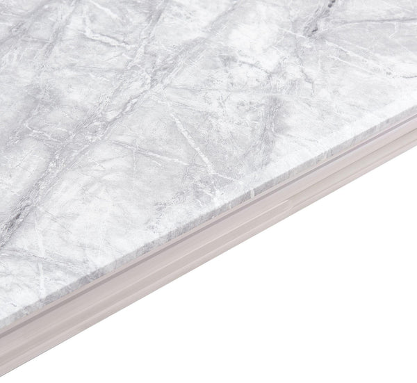 Merida Grey Marble and Chrome Coffee Table