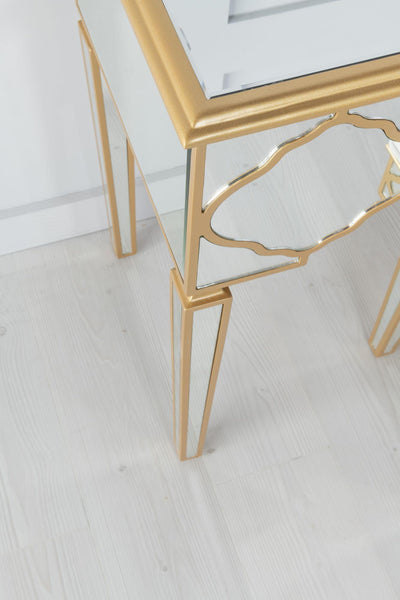 Cairo Mirrored Gold Trim Dressing Table