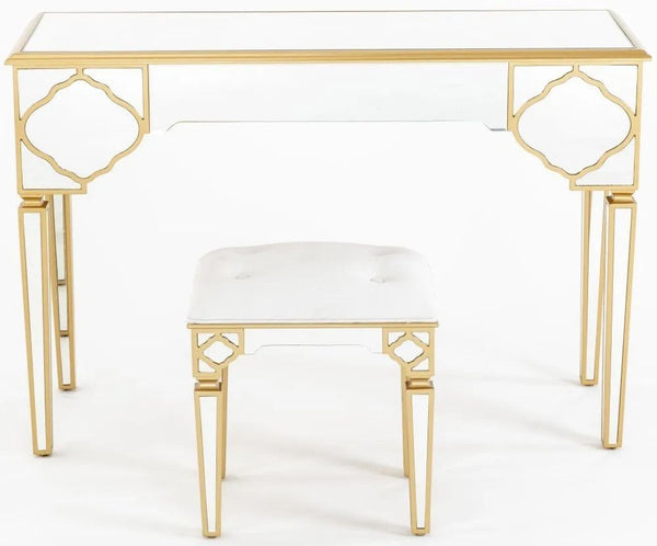 Cairo Mirrored Gold Trim Dressing Table