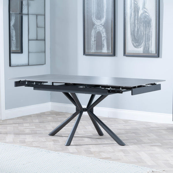 Blanco Black Sintered Stone Extending Dining Table