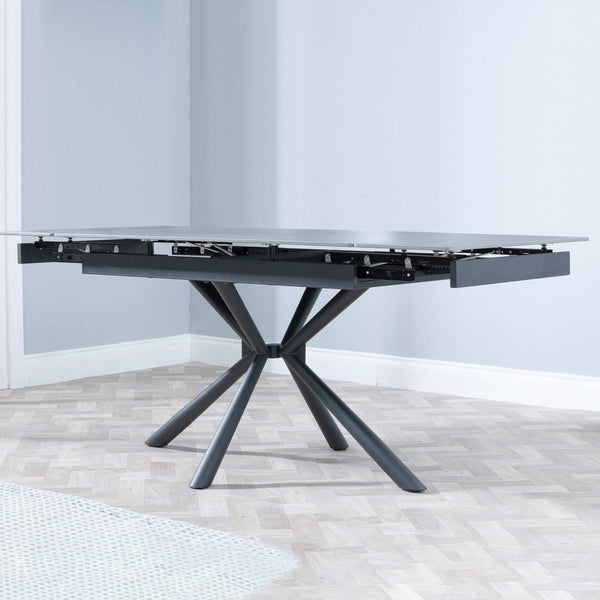 Blanco Black Sintered Stone Extending Dining Table