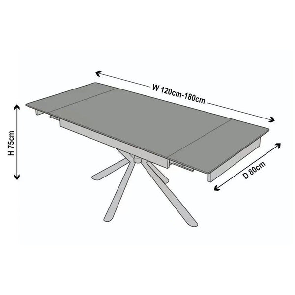 Blanco Black Sintered Stone Extending Dining Table