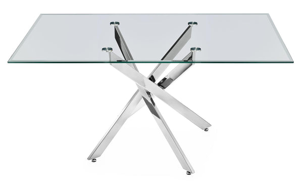 Sutton 110cm Clear Glass and Chrome Round Dining Table - Tempered Top