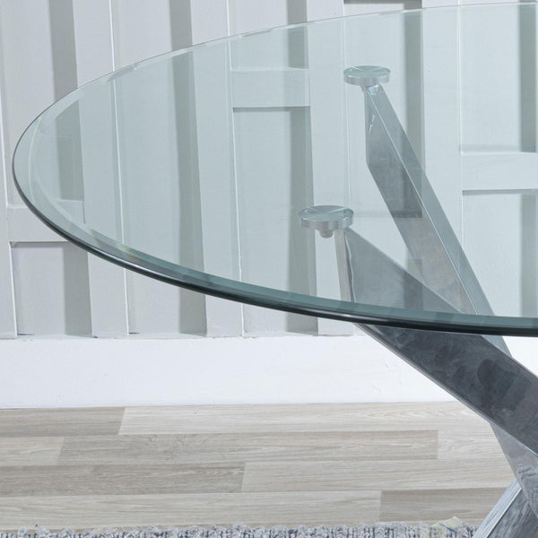 Sutton 150cm Clear Glass and Chrome Dining Table - Tempered Top