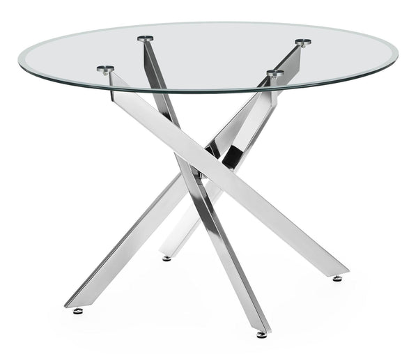 Sutton 150cm Clear Glass and Chrome Dining Table - Tempered Top