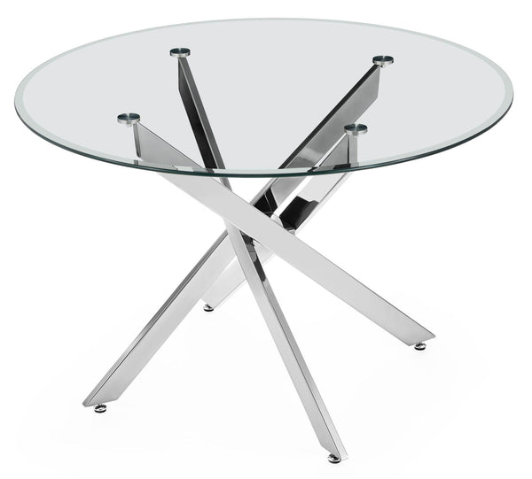 Sutton 150cm Clear Glass and Chrome Dining Table - Tempered Top
