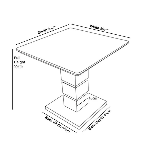 Brice White Gloss Lamp Table