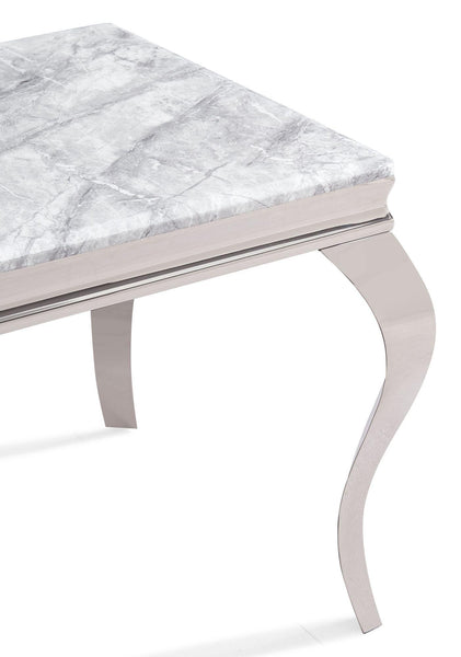 Merida Grey Marble and Chrome Square Side Table