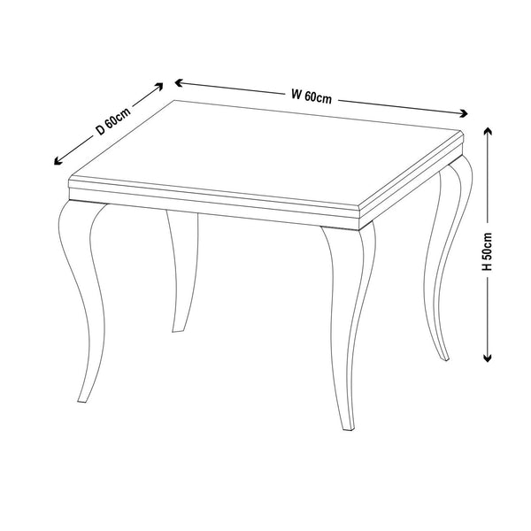 Merida Grey Marble and Chrome Square Side Table