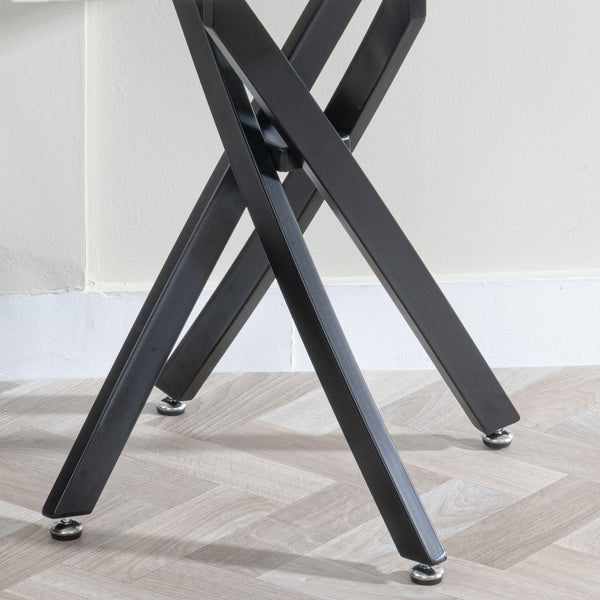 Sutton Clear Glass and Black Square Side Table - 55cm Tempered Top