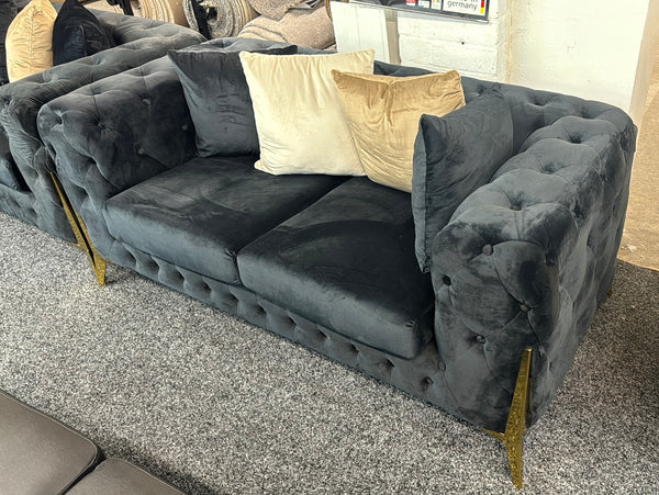 3+2 Lola Chesterfield Fabric Sofa