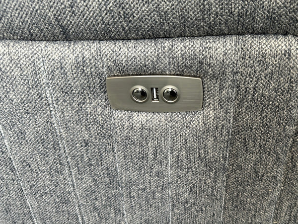 3+2 London ELECTRIC fabric recliner sofa grey
