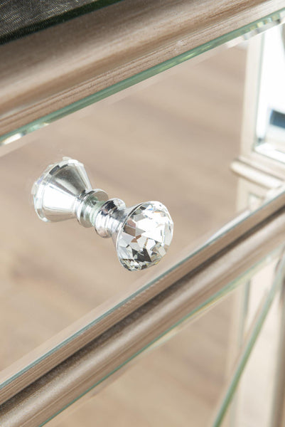 Acorn Mirrored Champagne Trim Large Sideboard - 3 Doors