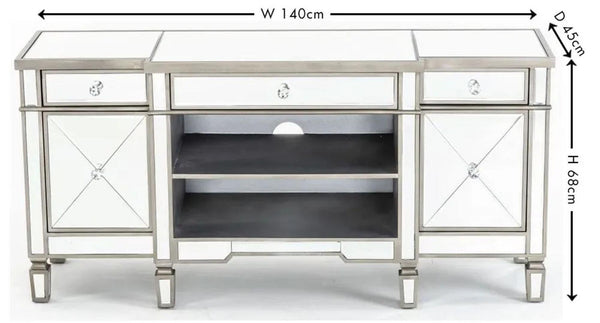 Acorn Mirrored Champagne Trim TV Unit