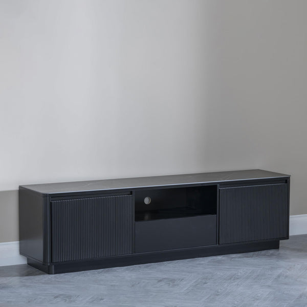 Dante Black Ceramic Fluted TV Unit