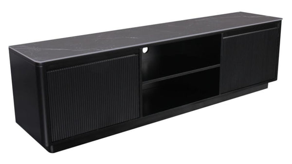 Dante Black Ceramic Fluted TV Unit