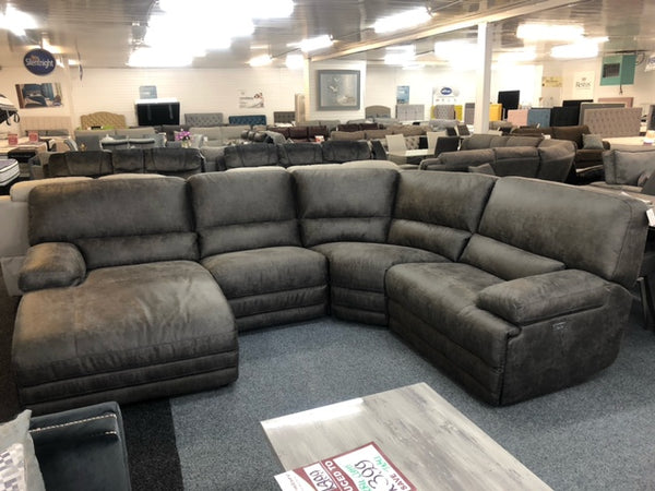 Corner sofa on display at One Stop Furniture, Carpets and Flooring