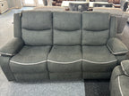 Benetti 3+2 ELECTRIC Recliner Sofa Set Grey