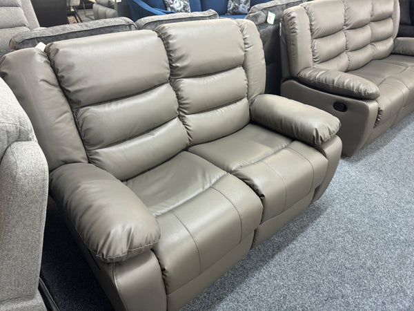 3+2 Romano Grey Leather Recliner Sofa