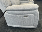 3+2 London ELECTRIC fabric recliner sofa grey