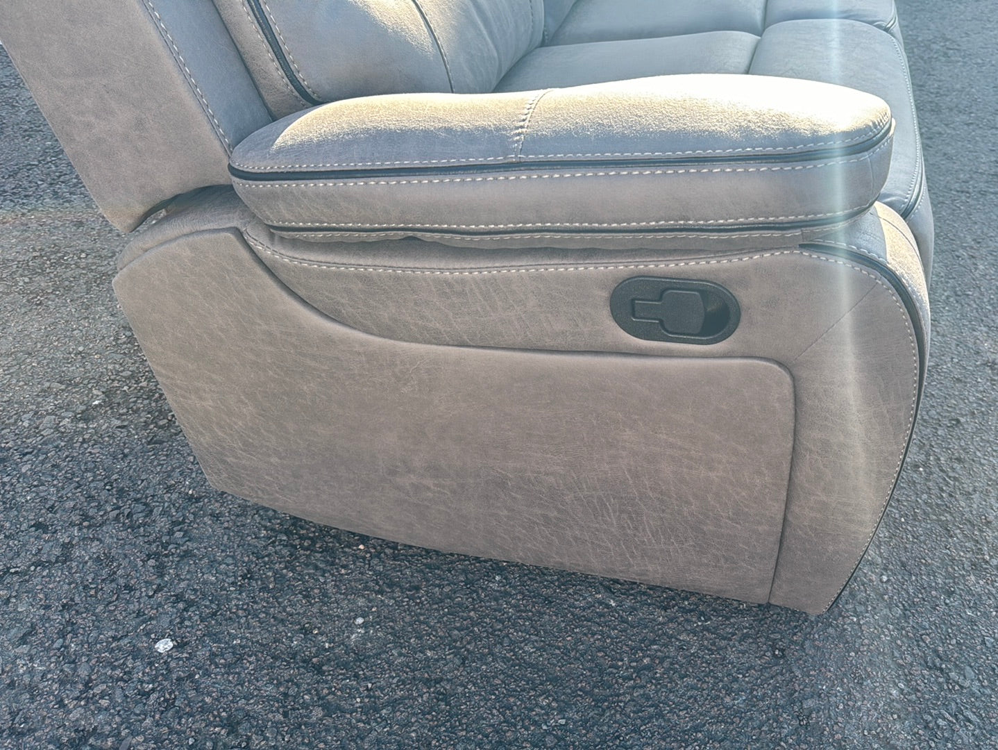 Lilly Grey 3+2 Sofa Fabric Recliner