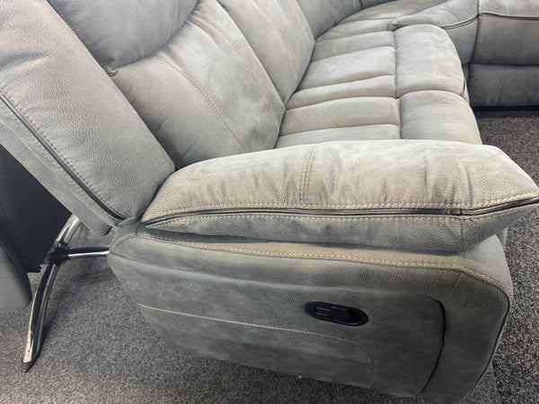 Brooklyn Grey Fabric Corner Recliner Sofa