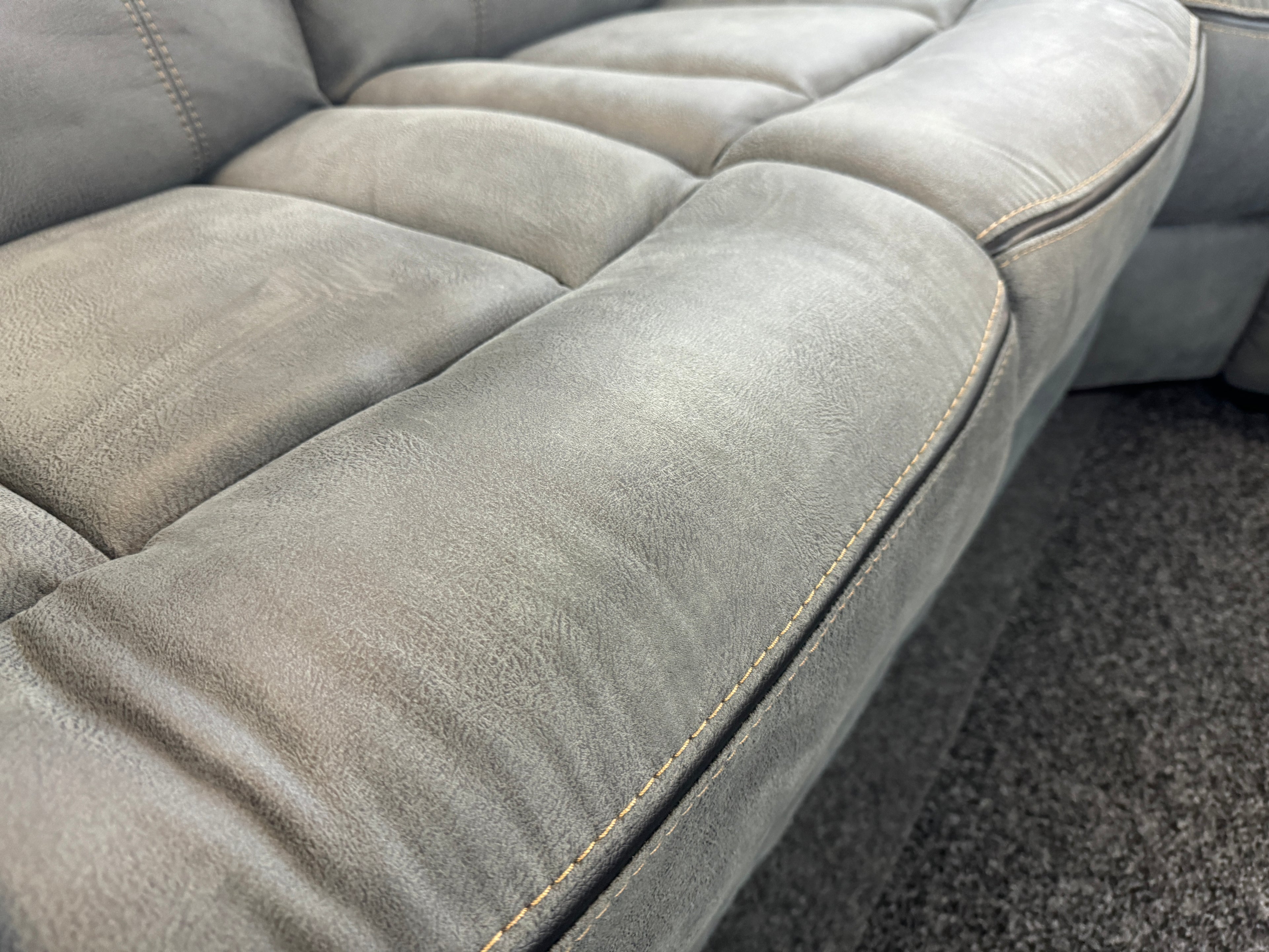 Brooklyn Grey Fabric Corner Recliner Sofa