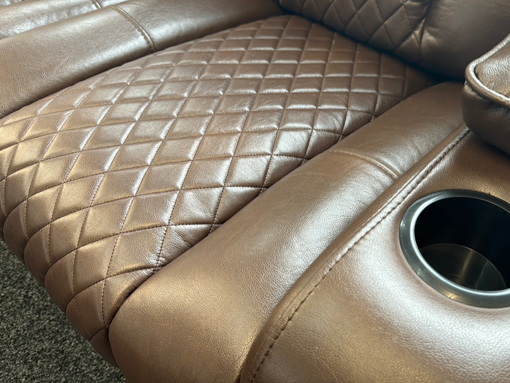 Reginald ELECTRIC 3+2 Brown Leather Recliner Sofas