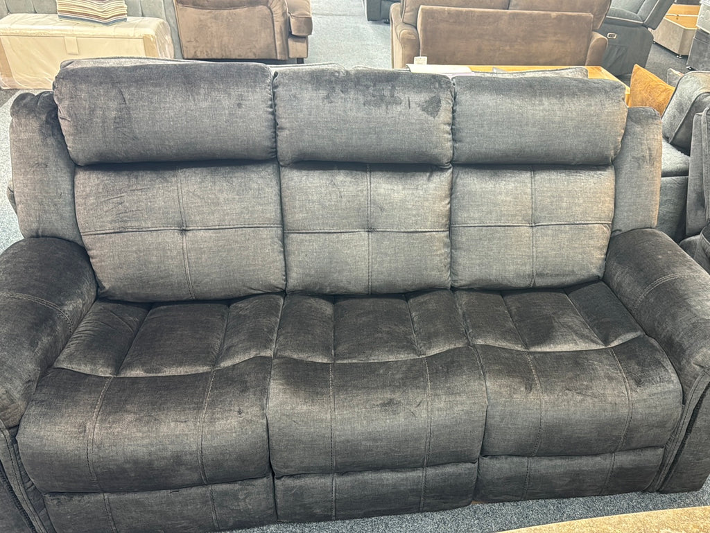 Texaco 3+2 Reclining Sofas Grey with drop down drinks console
