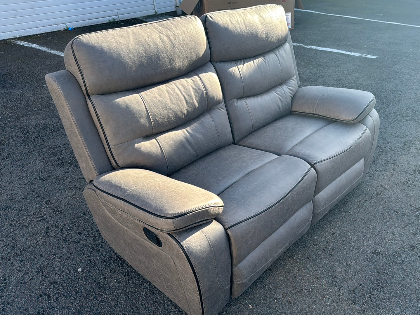 Lilly Grey 3+2 Sofa Fabric Recliner