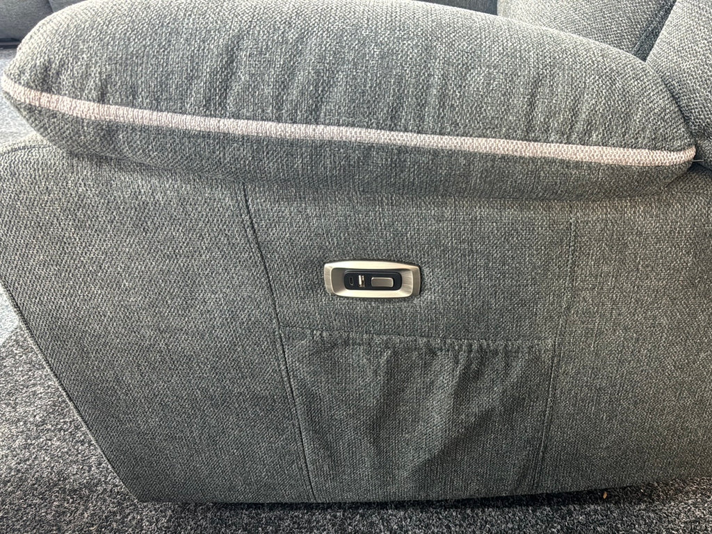 Benetti 3+2 ELECTRIC Recliner Sofa Set Grey