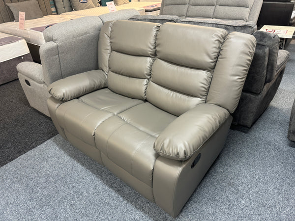 3+2 Romano Grey Leather Recliner Sofa