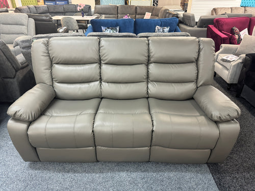 3+2 Romano Grey Leather Recliner Sofa