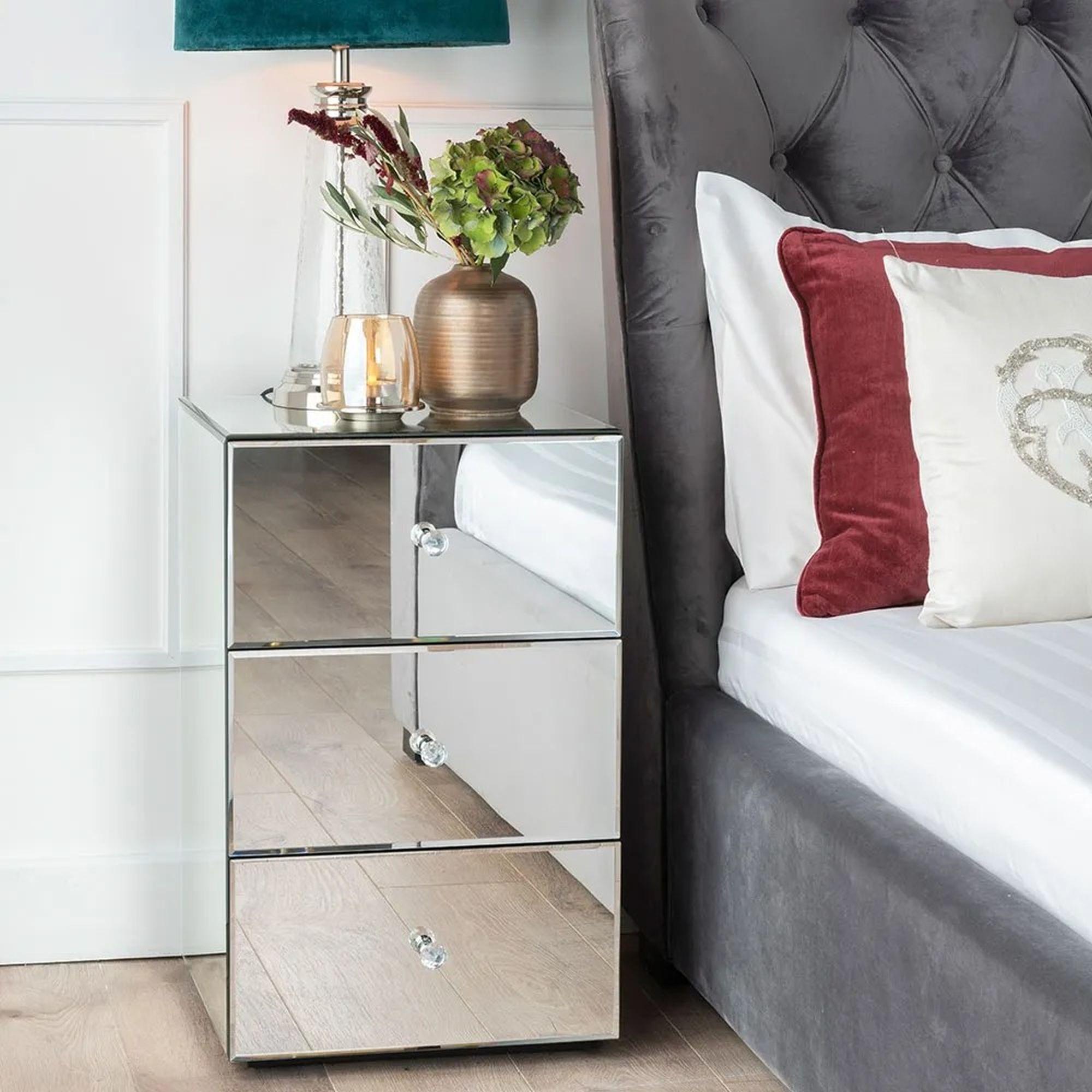 Scala Mirrored 3-Drawer Bedside Cabinet