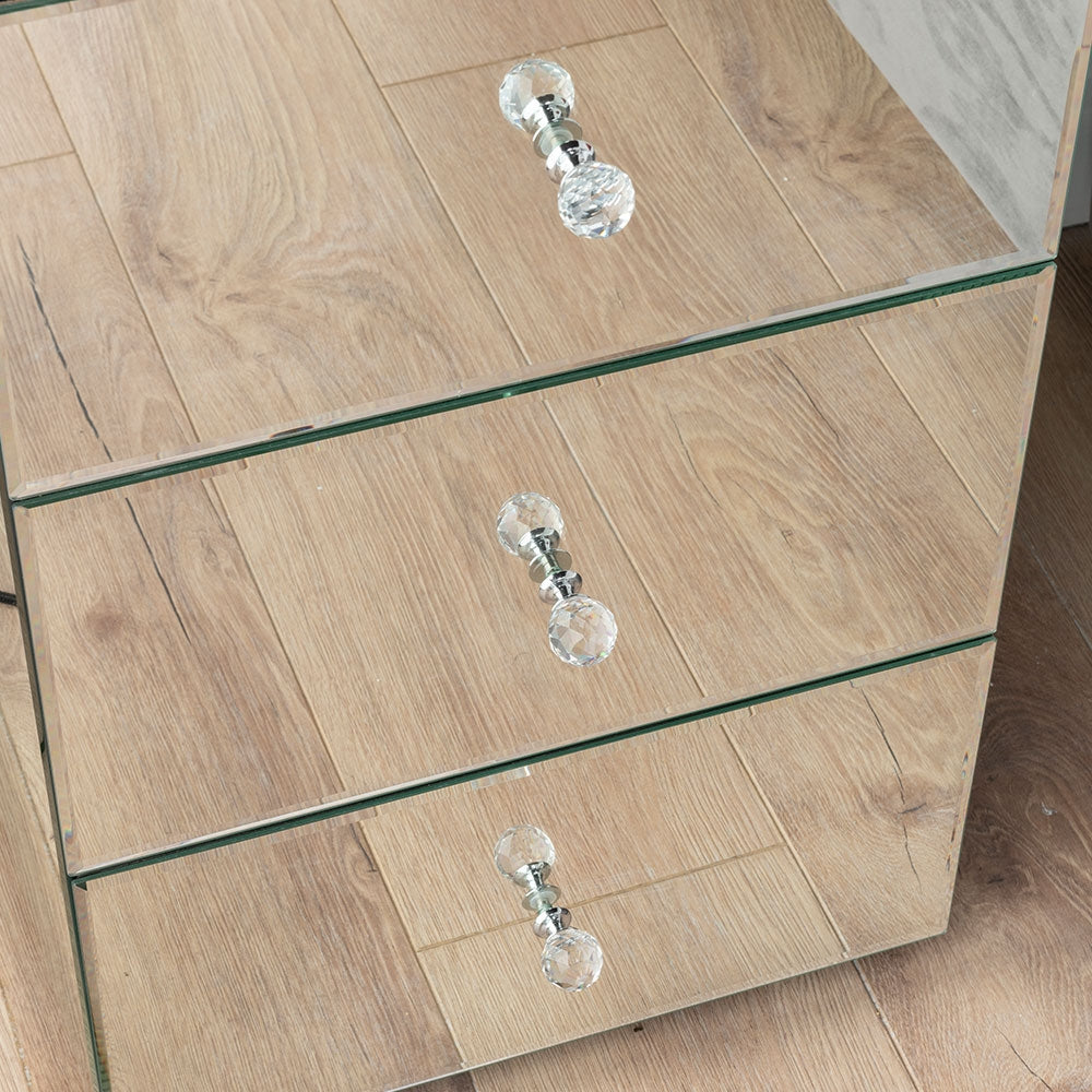 Scala Mirrored 3-Drawer Bedside Cabinet
