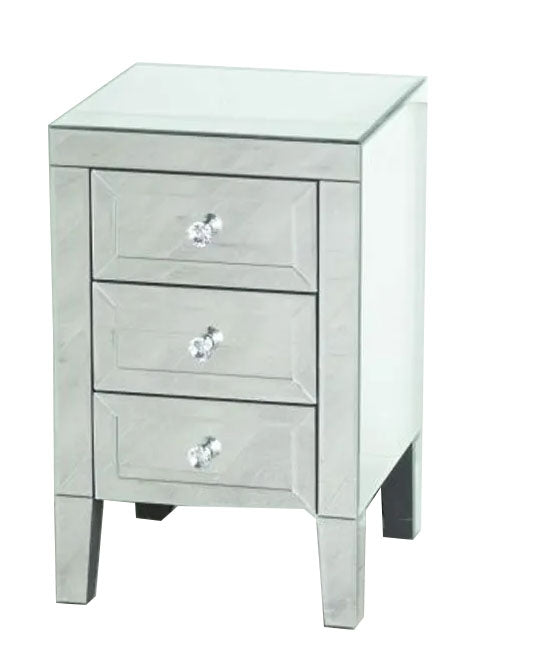 Vasari Mirrored 3-Drawer Bedside Cabinet