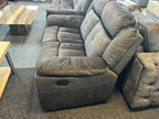 Texaco 3+2 Reclining Sofas Grey with drop down drinks console