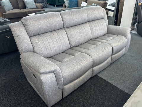 3+2 London ELECTRIC fabric recliner sofa grey