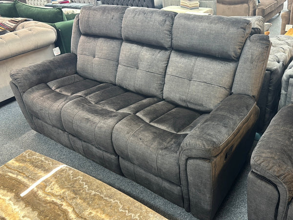Texaco 3+2 Reclining Sofas Grey with drop down drinks console